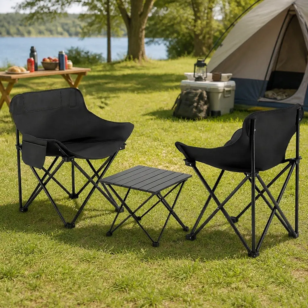 3-Piece Portable Camping Table and Chair Set