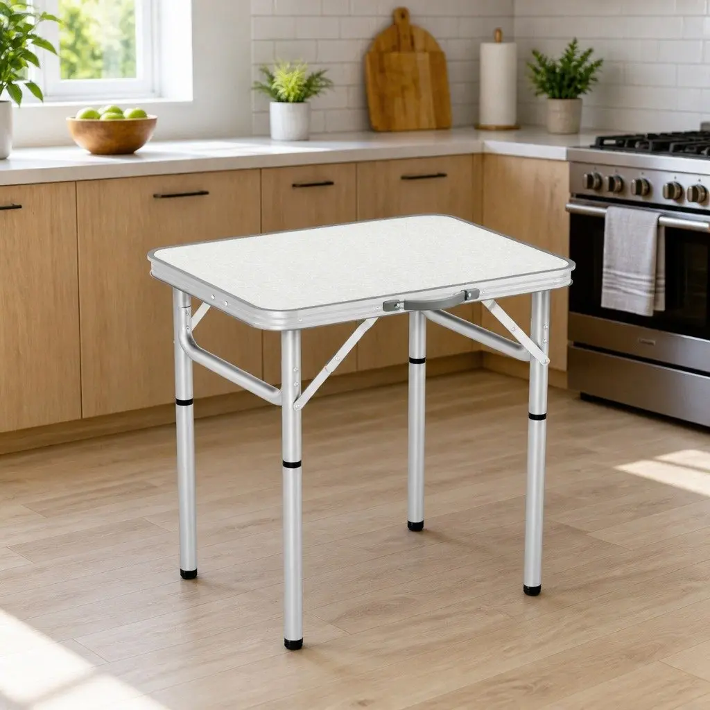 Portable 60CM Folding Camping Table with Adjustable Height