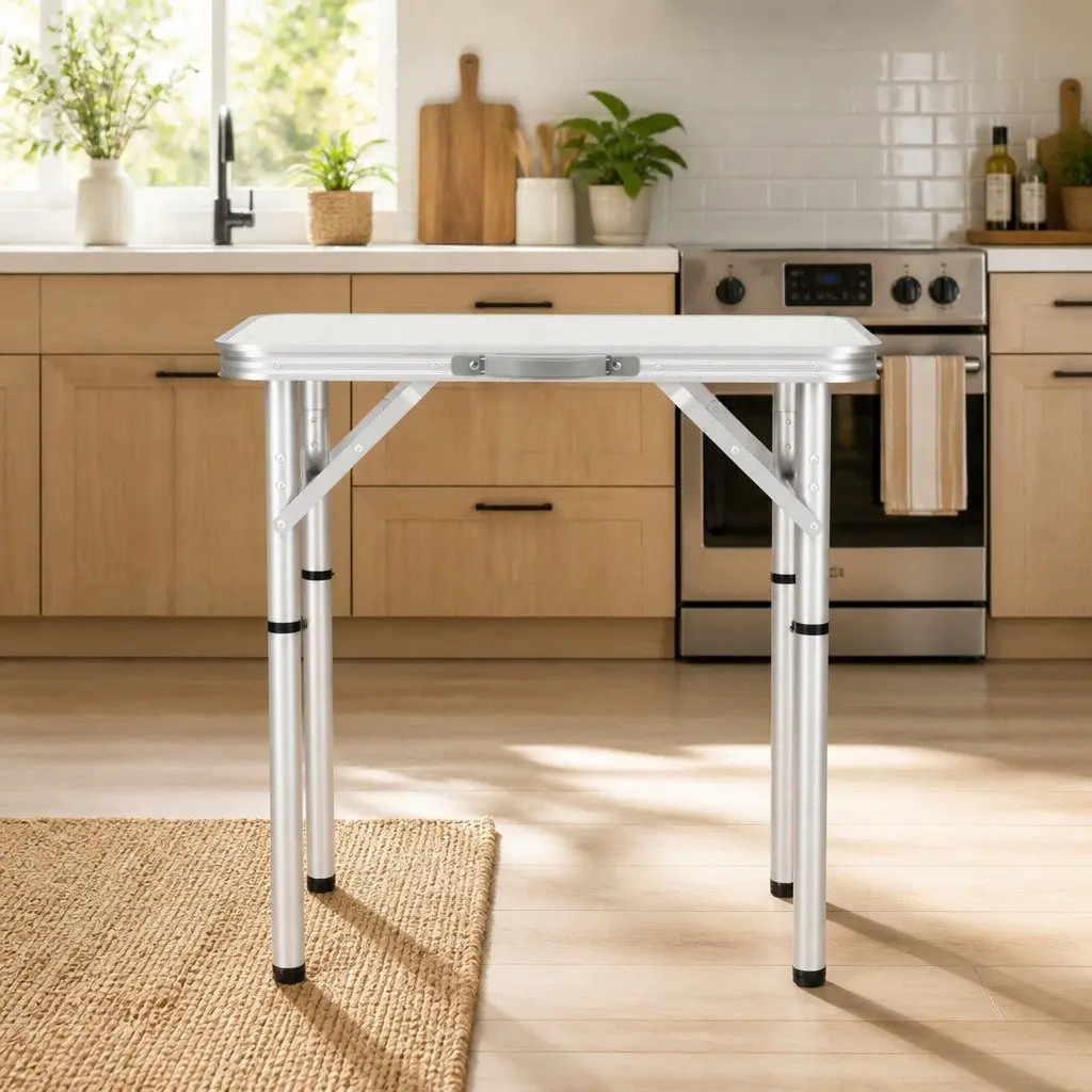 Portable 60CM Folding Camping Table with Adjustable Height