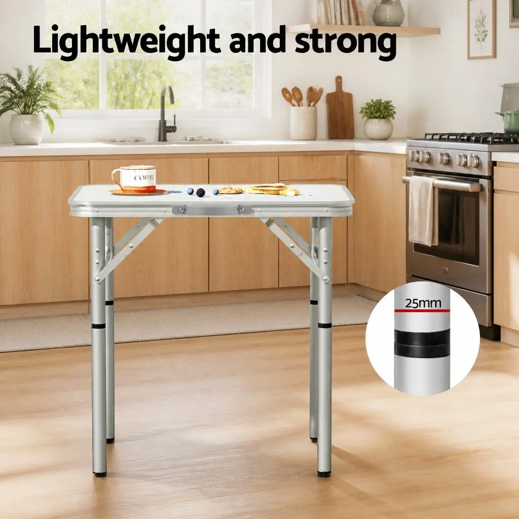 Portable 60CM Folding Camping Table with Adjustable Height