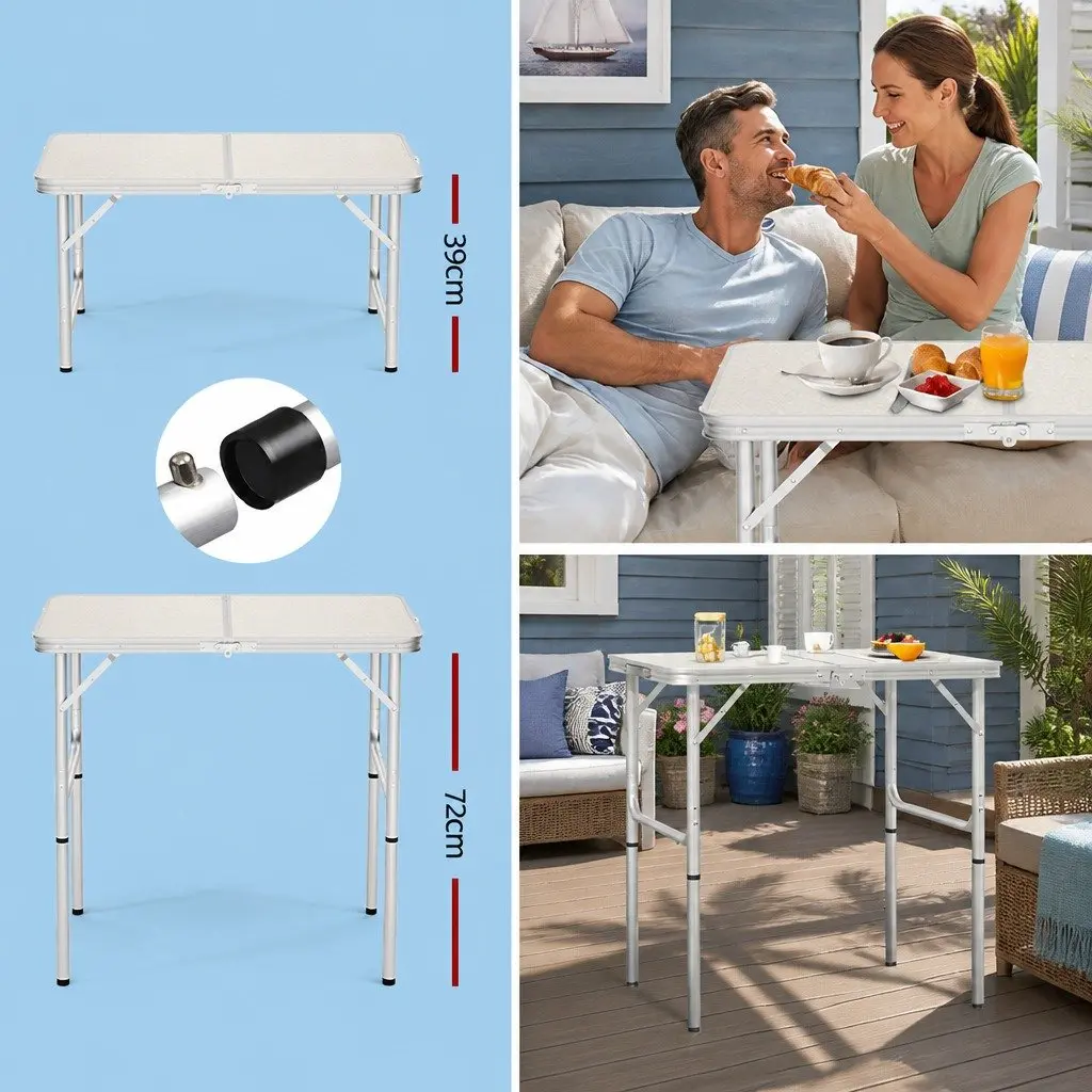 Folding Camping Table 90cm with Adjustable Height