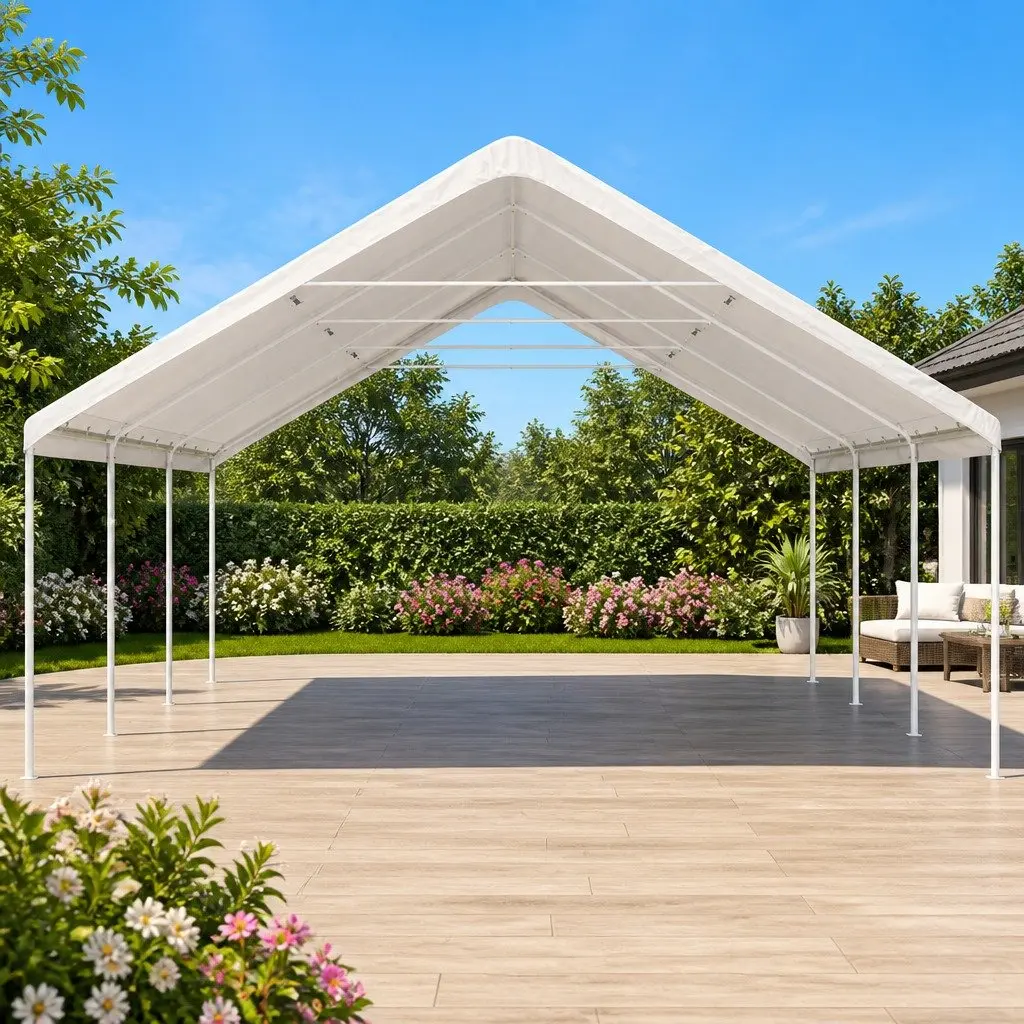 6x6m Carport with Durable Steel Frame