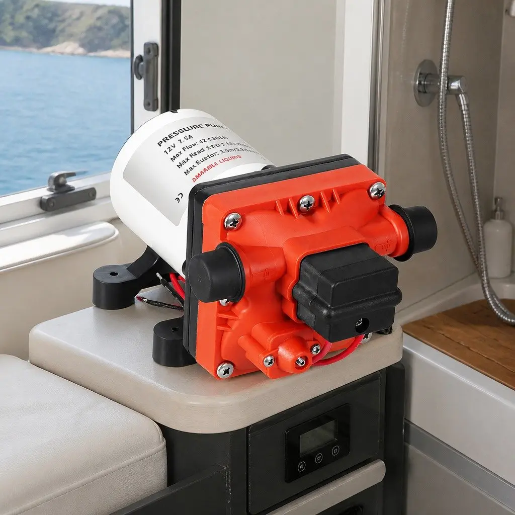 Water Pump Diaphragm 12V High Pressure Portable Orange White Black