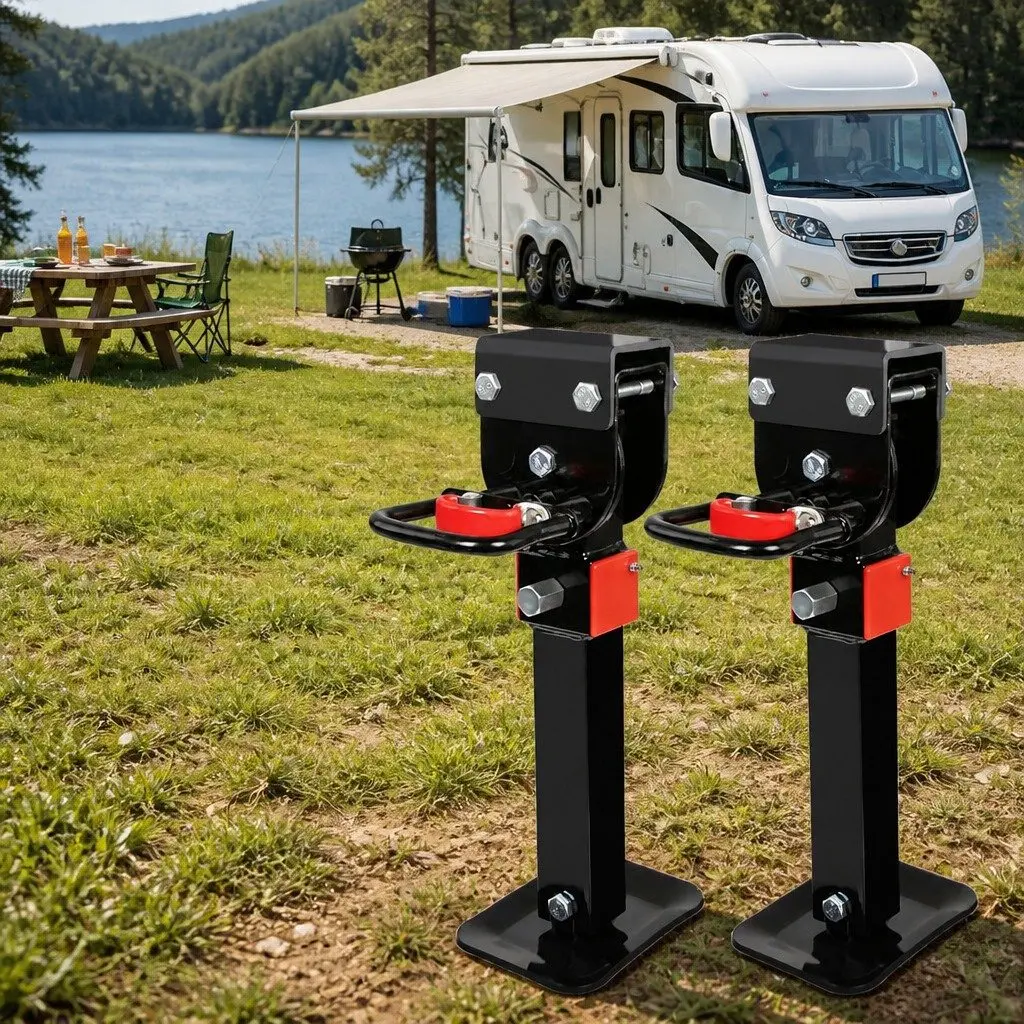 Caravan Stabiliser Legs Galvanised Steel 410-545mm Silver Black