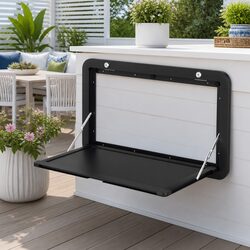 Lockable Black Caravan Folding Table 800x450mm
