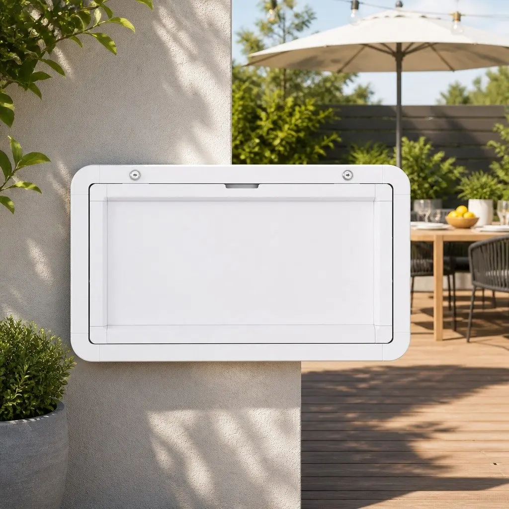 Lockable Folding Caravan Table 800 x 450mm Durable White