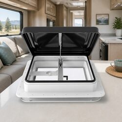 Caravan Roof Vent Hatch 350x350mm RV Motorhome Camper Skylight Black Wide Angle