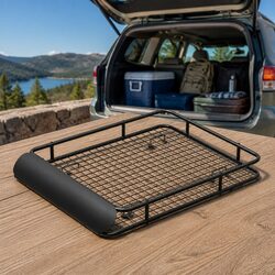 Durable Black Steel Universal Car Roof Rack Basket 123cm