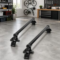 Universal Adjustable Aluminium Car Roof Rack 145cm Black