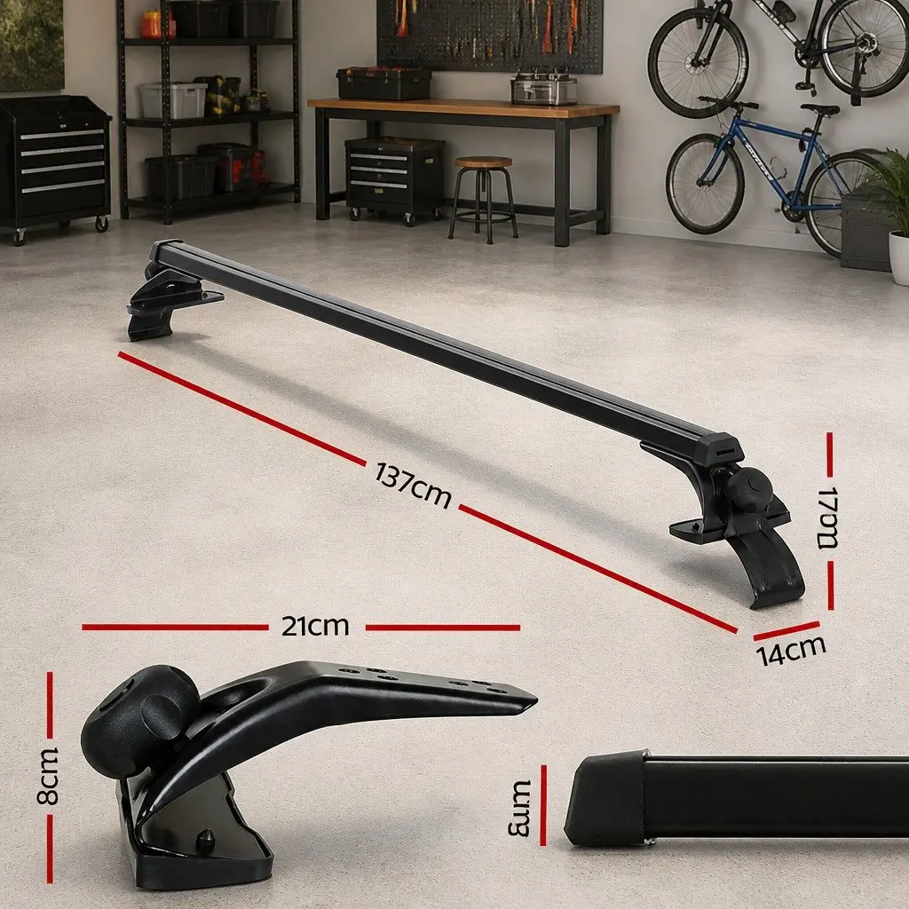 Car Roof Rack Aluminium 145cm Black