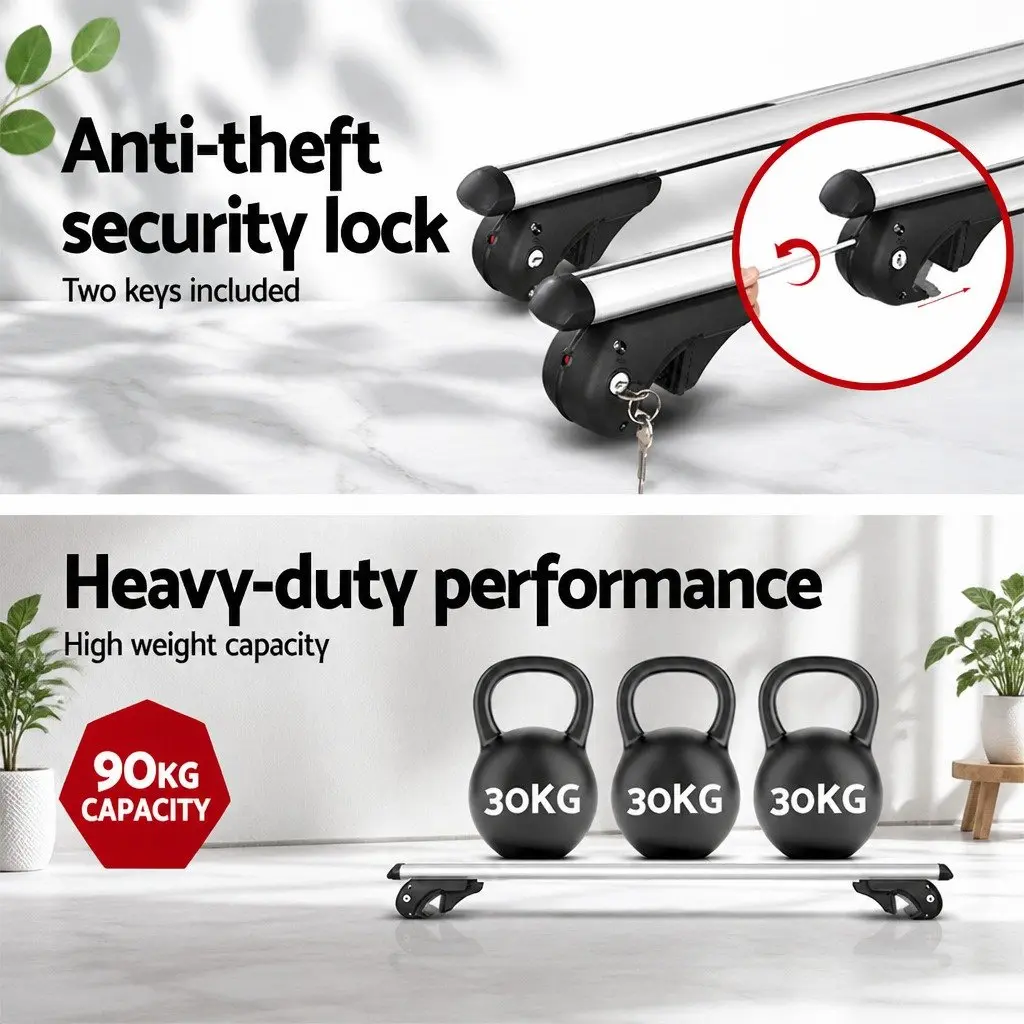Car Roof Rack Aluminium 123cm Silver