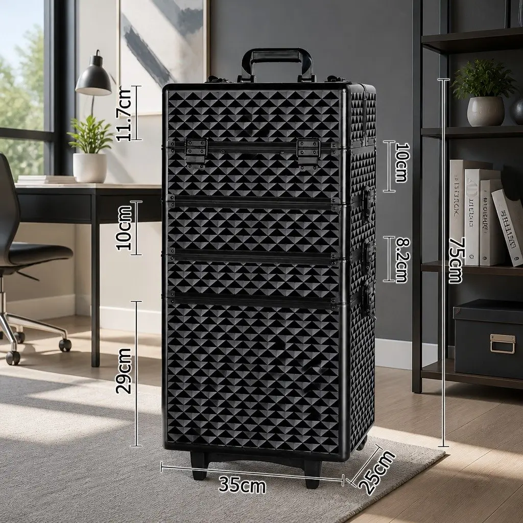 Beauty Trolley Makeup Case with 4 Layers