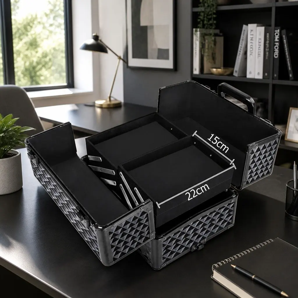 Beauty Trolley Makeup Case with 4 Layers