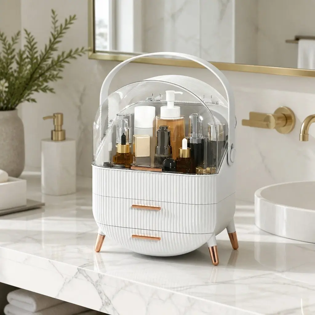 Makeup Organizer Portable Cosmetic Storage Box Jewellery Holder with Drawers