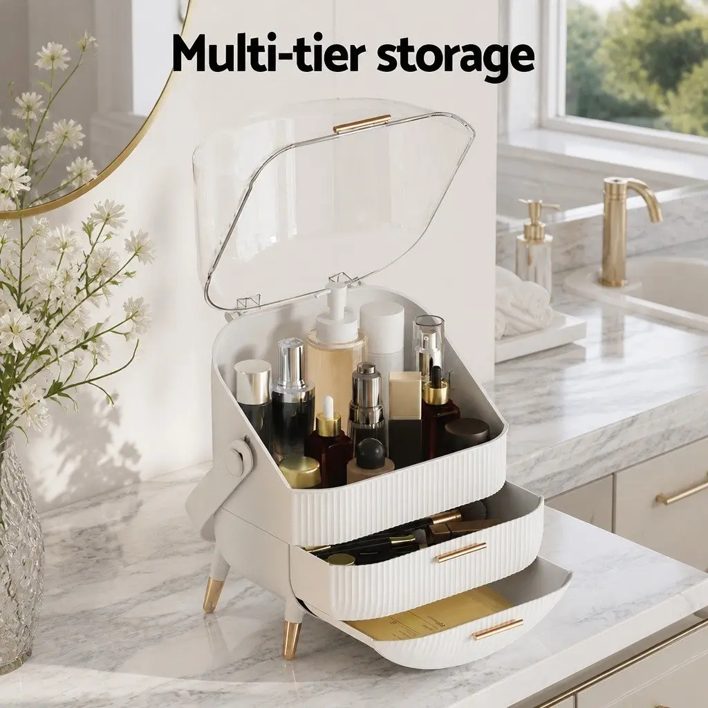 Makeup Organizer Portable Cosmetic Storage Box Jewellery Holder with Drawers