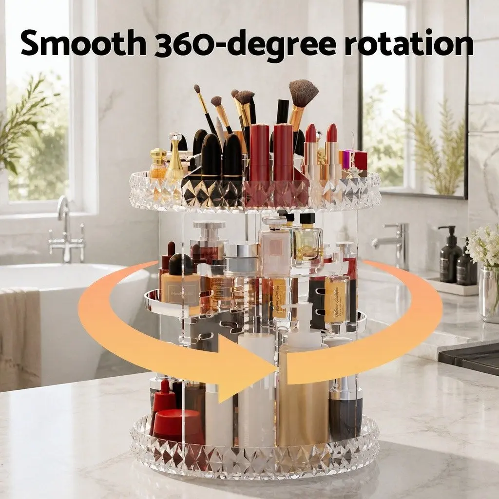 Acrylic Rotating Makeup Organizer for Easy Access