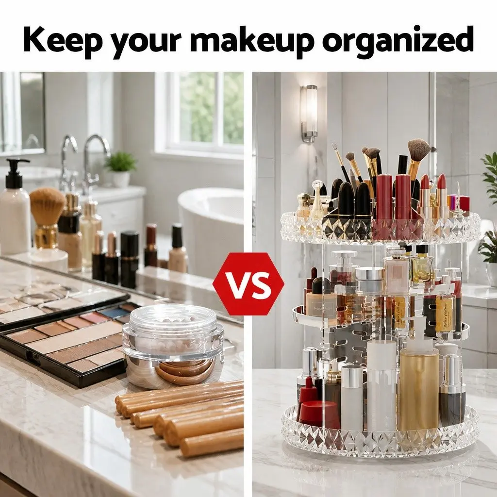 Acrylic Rotating Makeup Organizer for Easy Access
