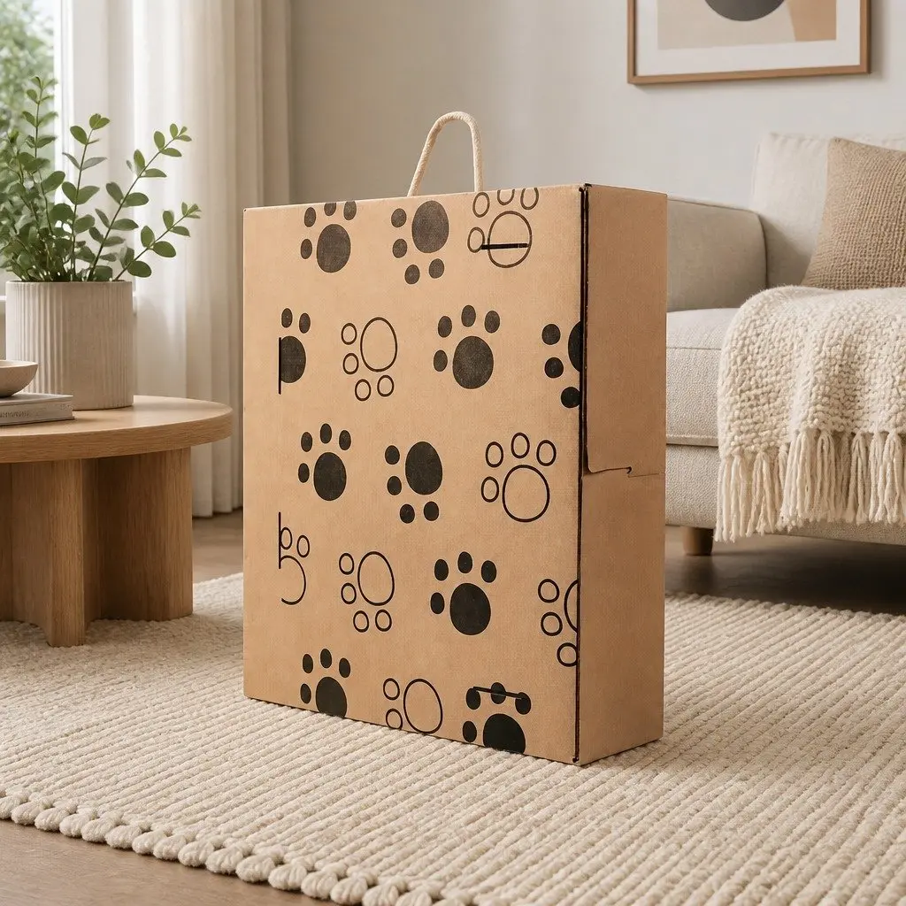 Portable Cat Litter Box with 6L Natural Clay Litter Foldable Privacy Design