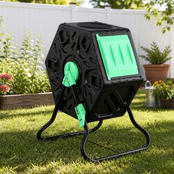 Durable 65L Rotating Compost Bin with Sliding Door