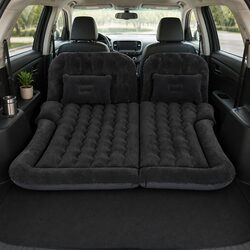 Car Mattress Inflatable SUV Back Seat Camping Bed 175x130cm Black with Pillows