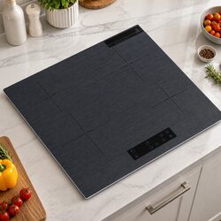 Electric Ceramic Cooktop 60cm 4 Zones Touch Control Grey Brushed Glass Hob