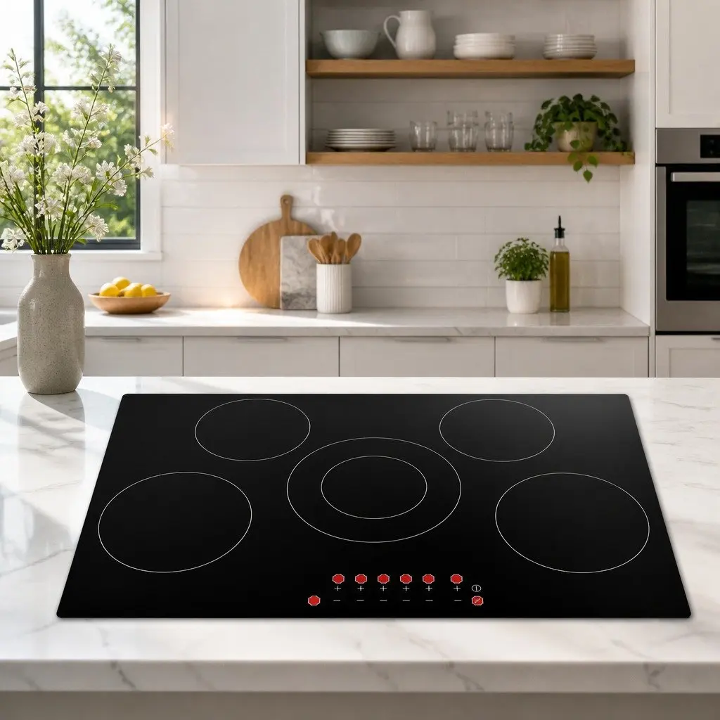 Electric Ceramic Cooktop 90cm Built-in 6 Cooking Zones Touch Control Kitchen Hob
