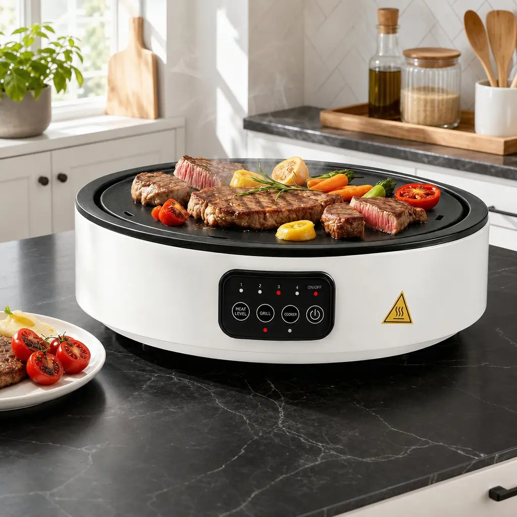 Ceramic Electric Cooktop Grill Cooker 2000W White