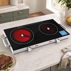 High-Quality Portable Ceramic Cooktop with Dual Burners