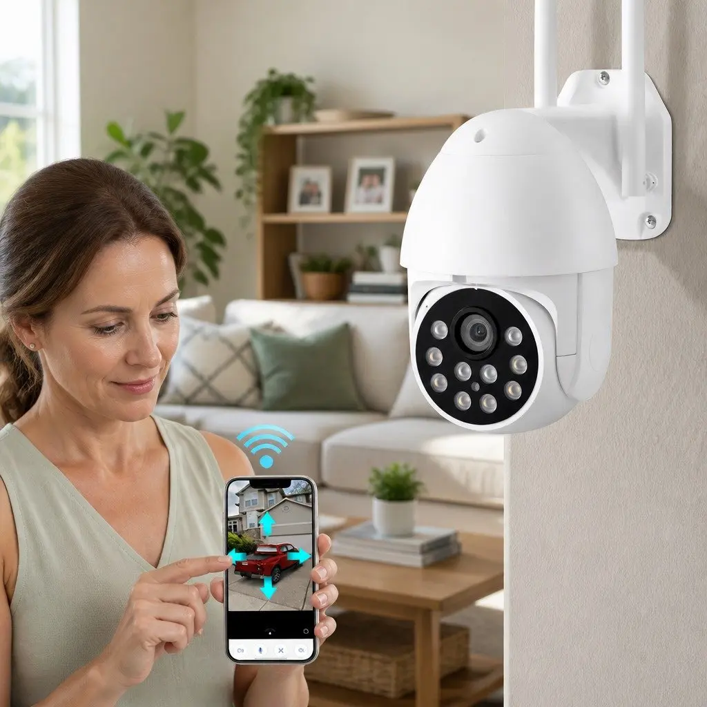 Wireless IP Camera 1080P HD CMOS White 11cm x 17cm x 26cm