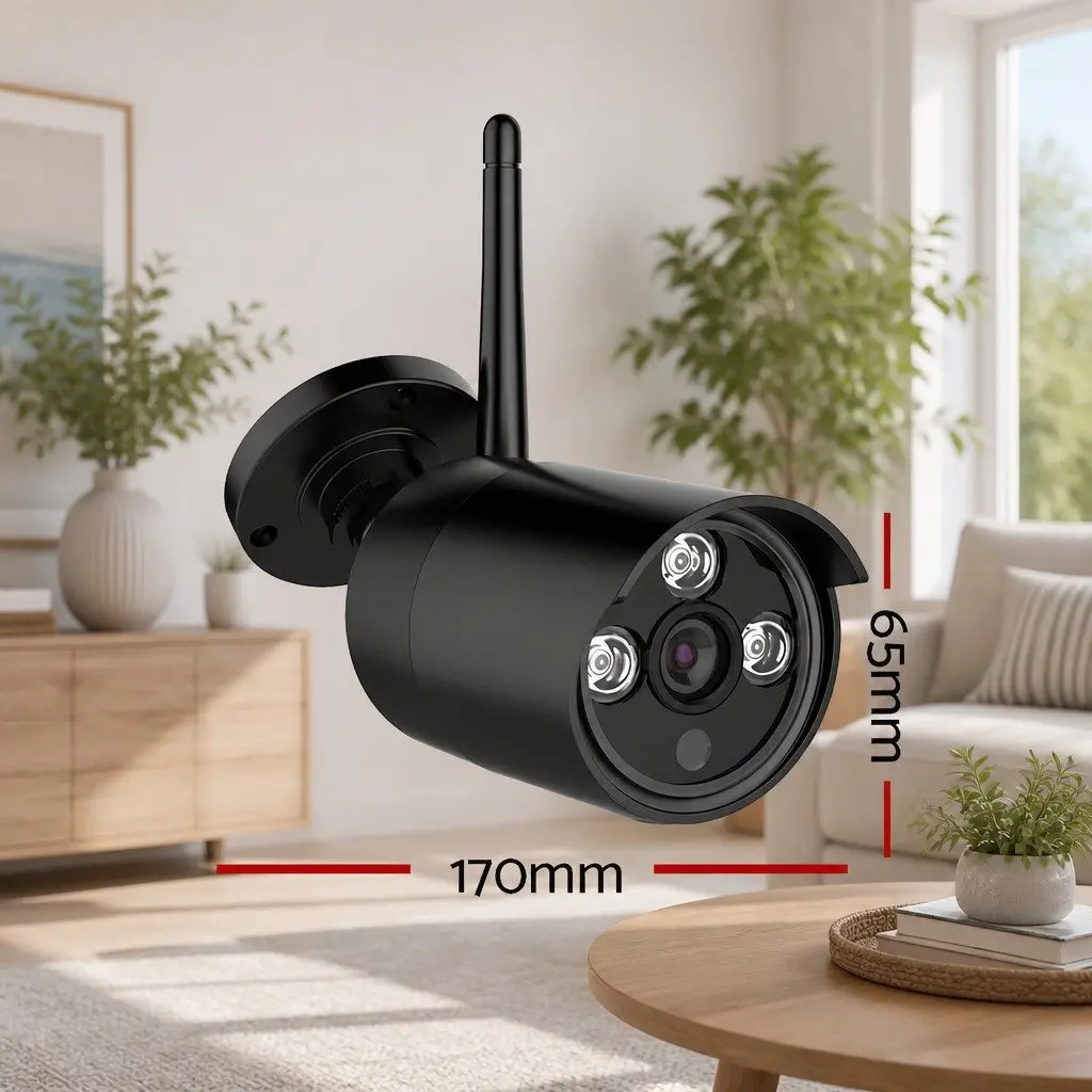Wireless Bullet Security Camera 3MP Black Indoor Outdoor