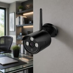 Wireless Bullet Security Camera 3MP Full HD Indoor Outdoor CCTV Black