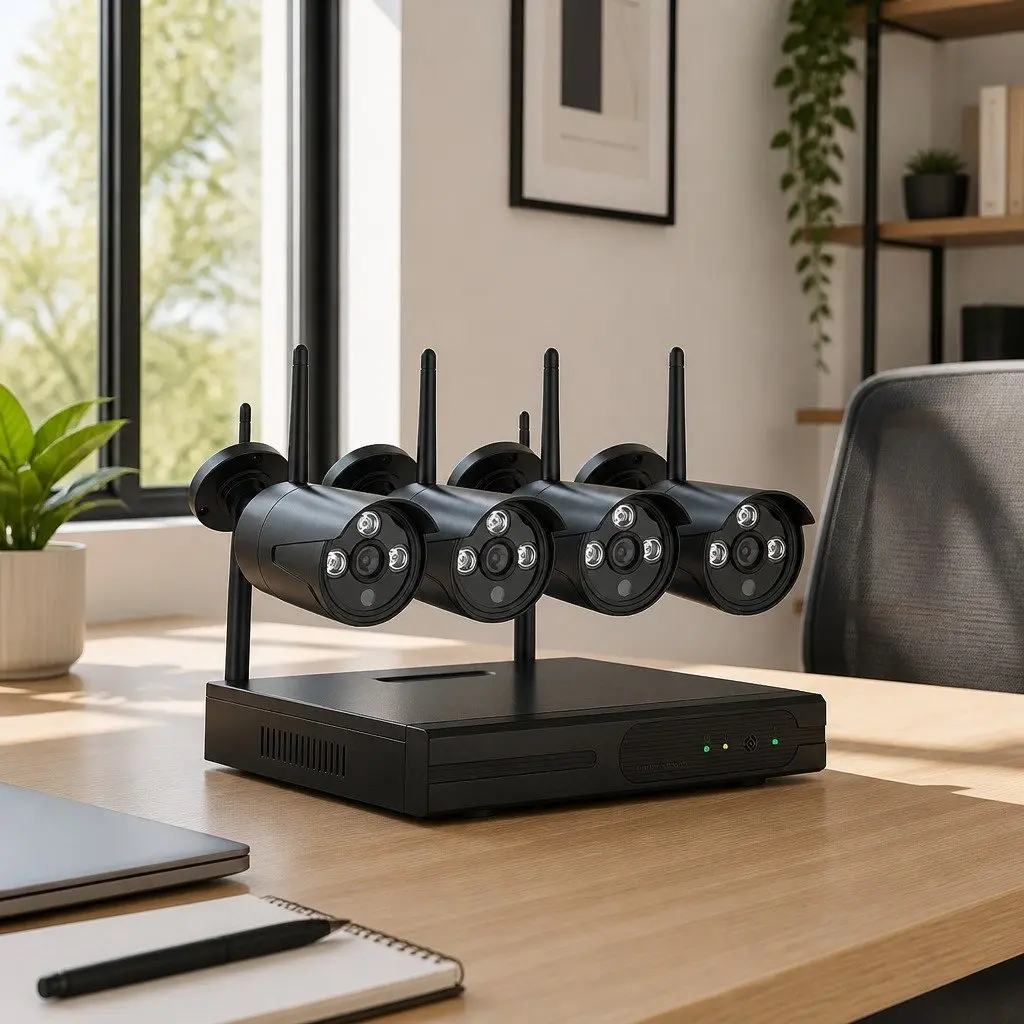8 Channel Wireless CCTV NVR Security System 3MP Bullet Cameras Black