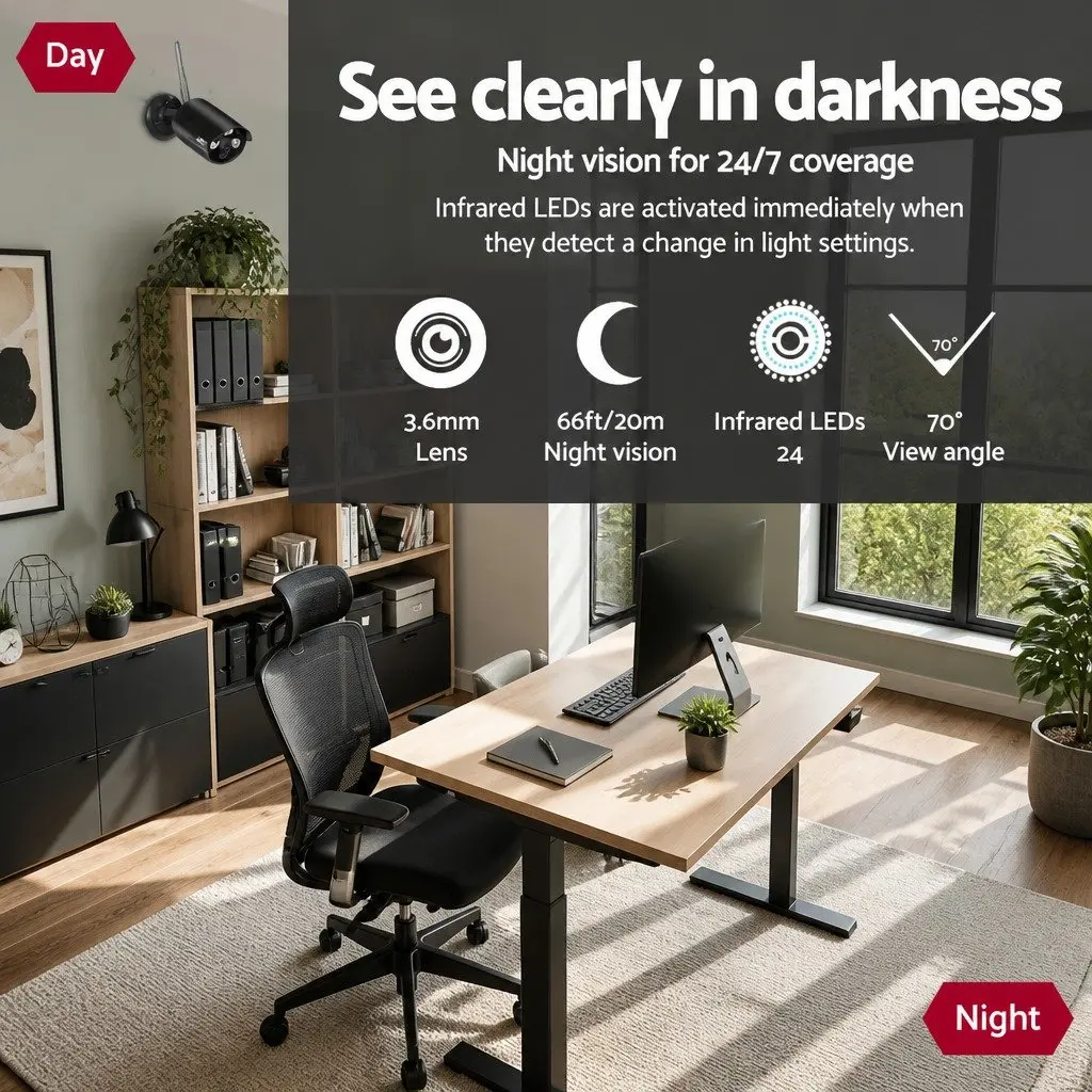 Wireless Security Camera System 3MP NVR 8 Channel Black
