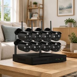 8 Channel Wireless CCTV Security System 8x 3MP Bullet Cameras NVR Video
