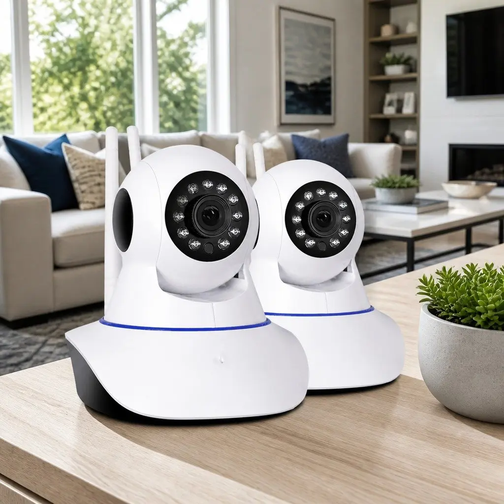 1080P HD Wireless Dome Security Camera White WiFi Night Vision 2 Pack