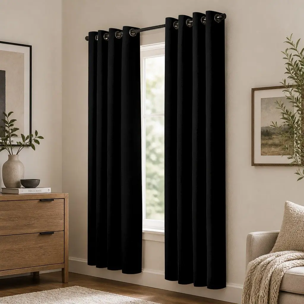 Blockout Curtain Panels Polyester 132cm 160cm Avocado