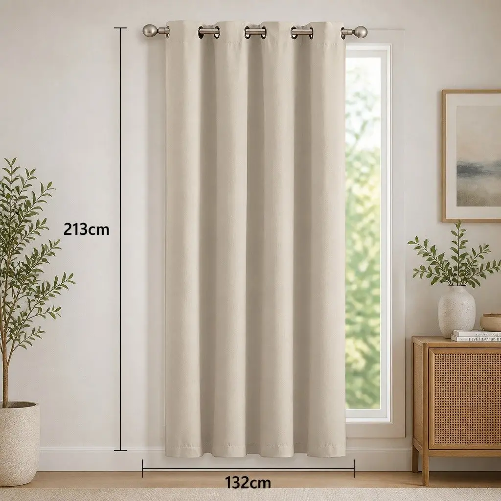 Blackout Curtain Panels 2-Pack Triple Weave Eyelet 132x213cm Noise Insulation