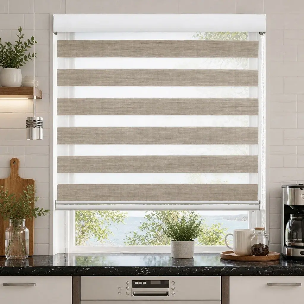 Zebra Roller Blind Polyester 180x210cm Beige