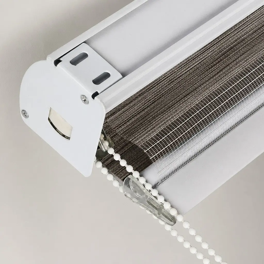 Zebra Roller Blind Polyester 60x210cm White Grey