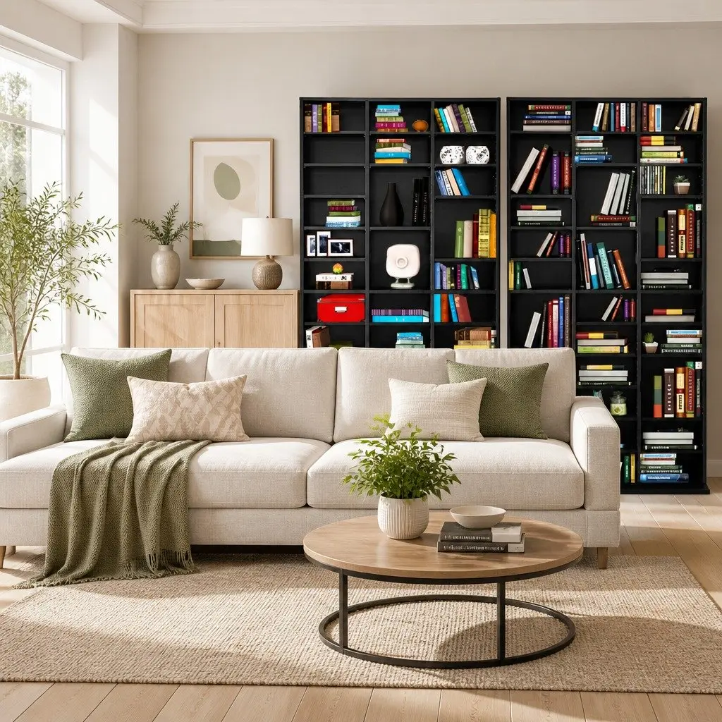 Adjustable Black Storage Rack for CDs DVDs Books