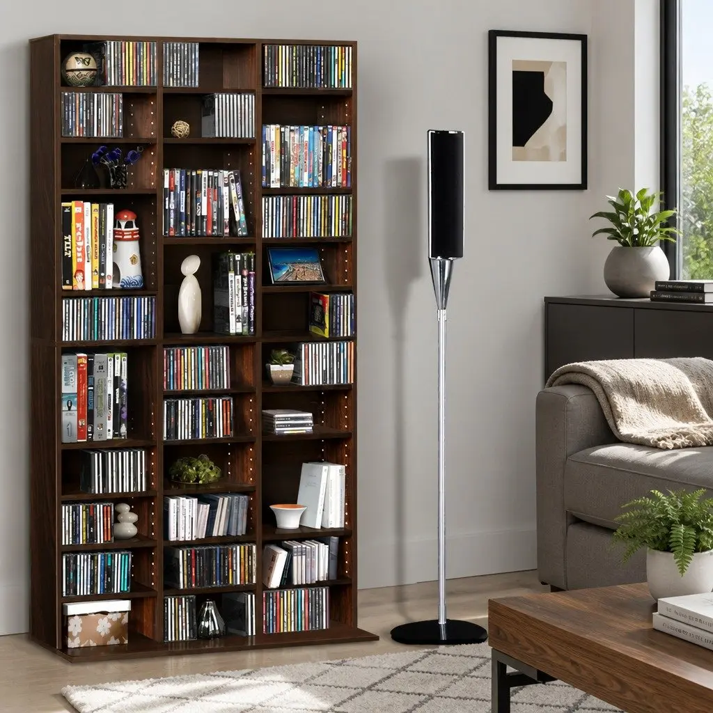 Adjustable Media Organizer for CDs and DVDs