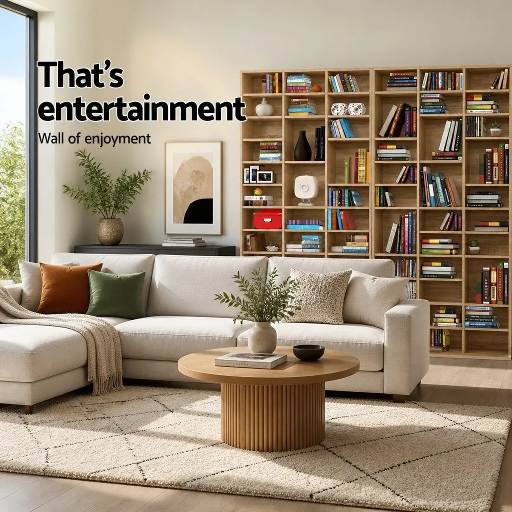 Adjustable Oak CD DVD Bookshelf Storage Rack