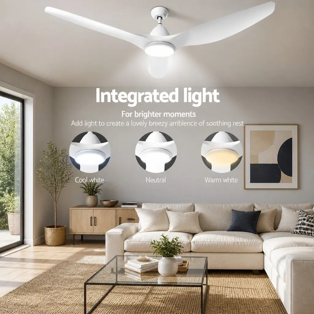 64 Inch Ceiling Fan with DC Motor and LED Light
