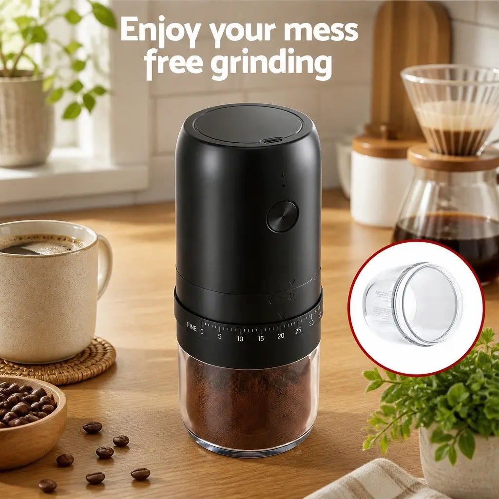 Portable Electric Coffee Grinder with USB-C