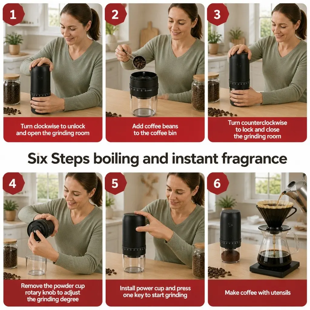 Portable Electric Coffee Grinder with USB-C