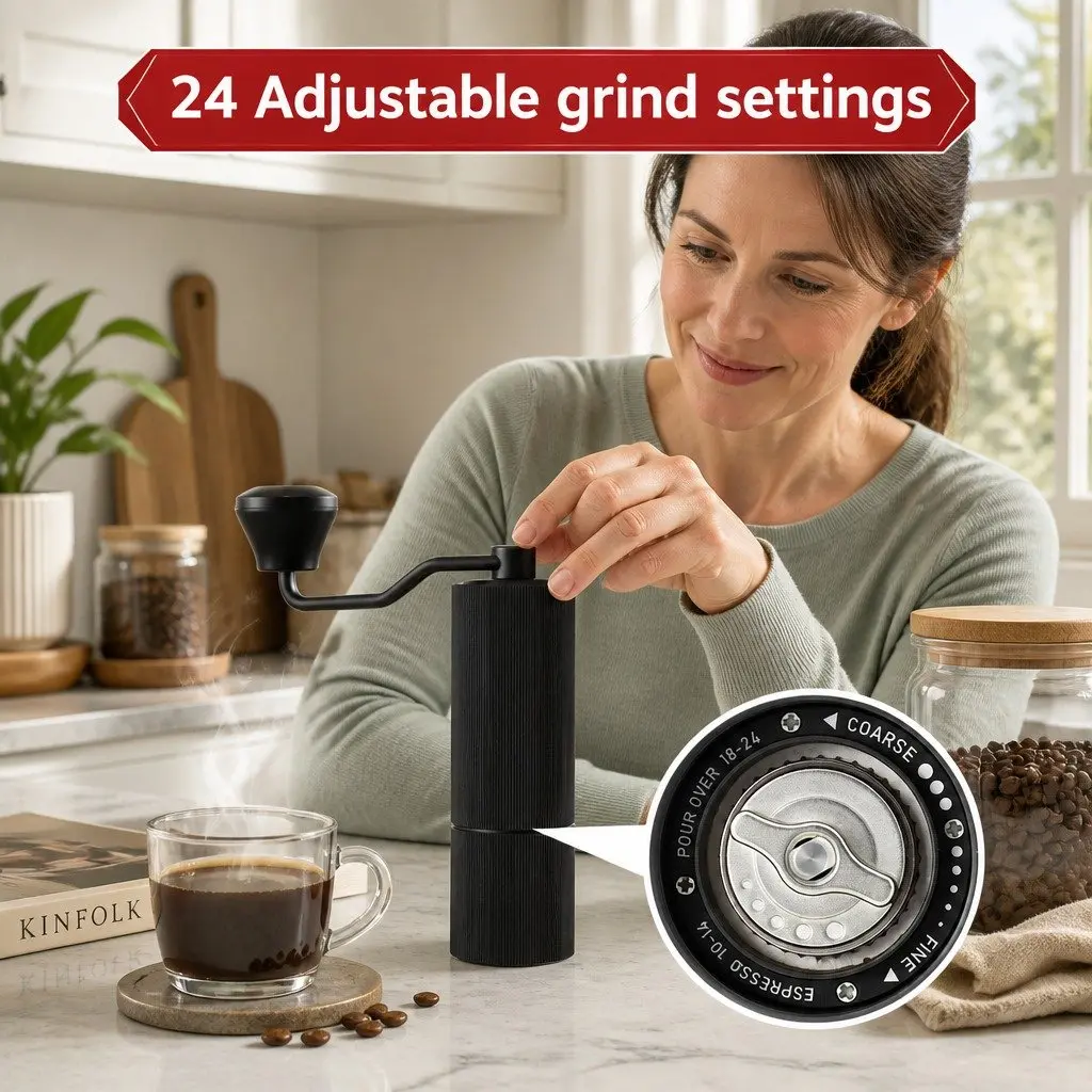 Manual Coffee Grinder with 24 Grind Settings