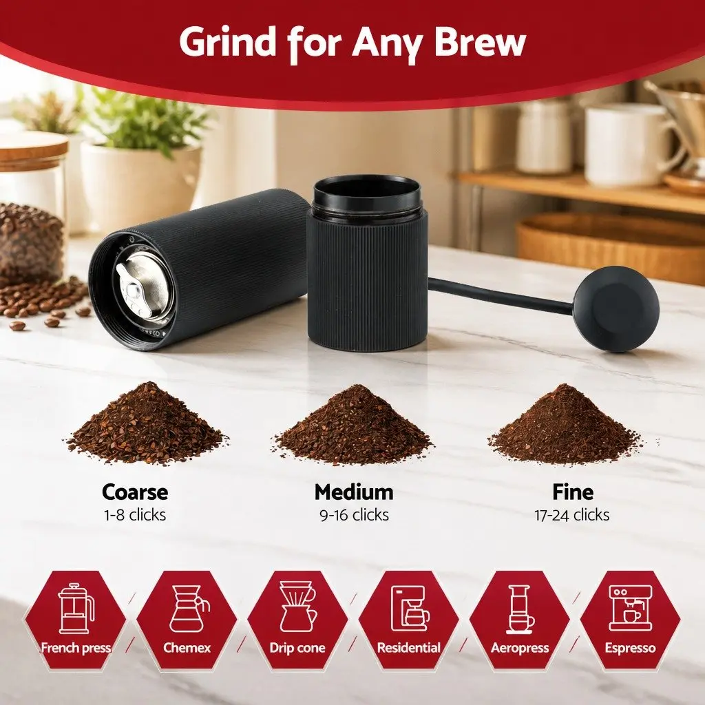 Manual Coffee Grinder with 24 Grind Settings