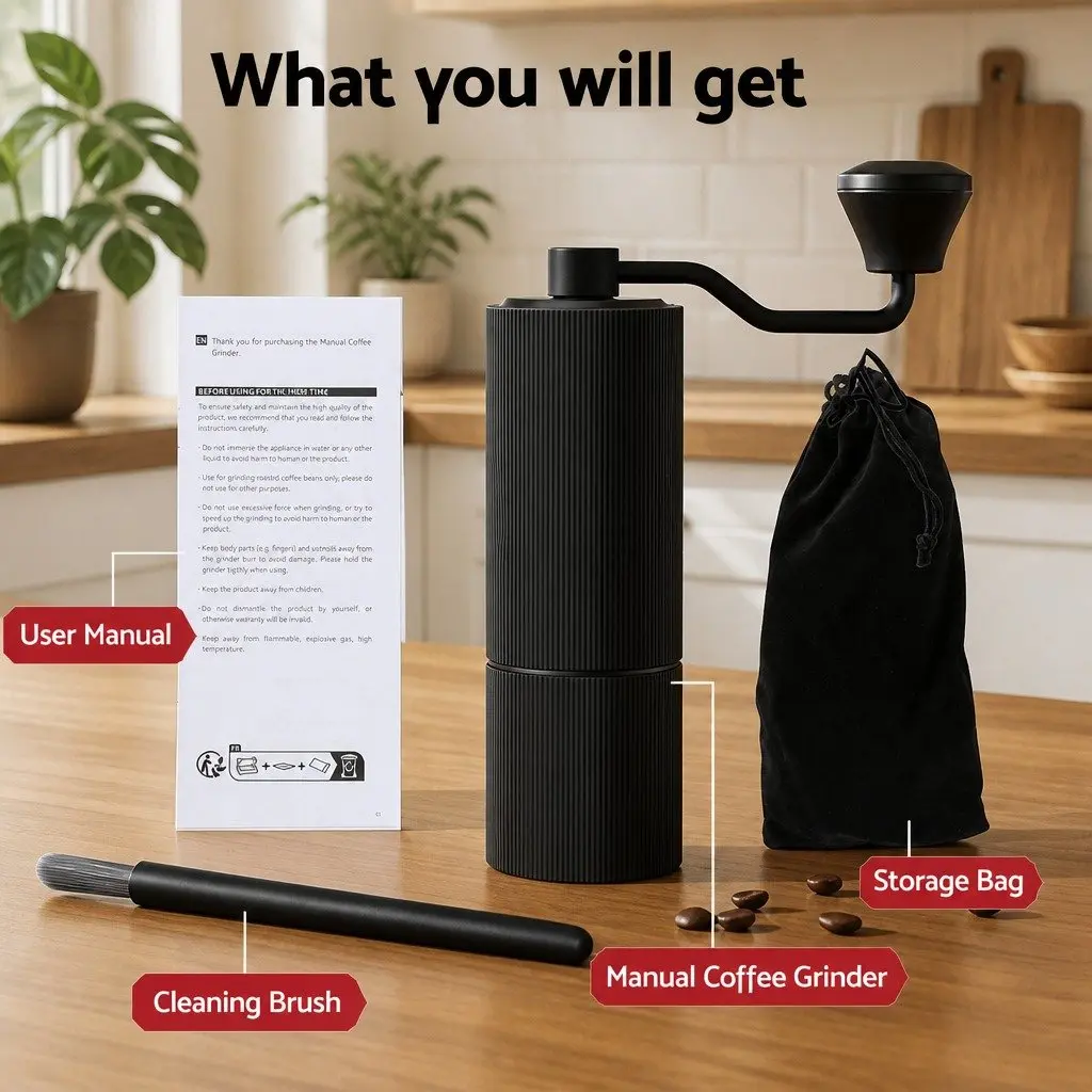 Manual Coffee Grinder with 24 Grind Settings