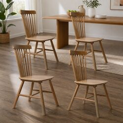 Windsor Dining Chairs Set of 4 with Oak Frame and 150kg Capacity