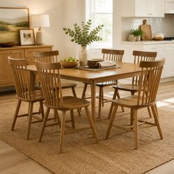 Windsor Style Dining Chairs Set of 6 in Solid Wood